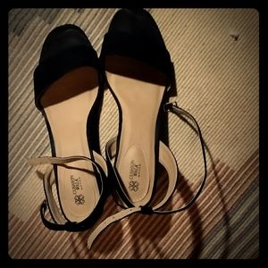 Avon Cushion Walk Black Strappy Heels